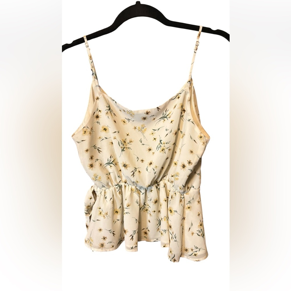 Paper Crane Anthropologie Floral Wrap Tank Medium Tie Front Chiffon Cottagecore - Picture 8 of 10